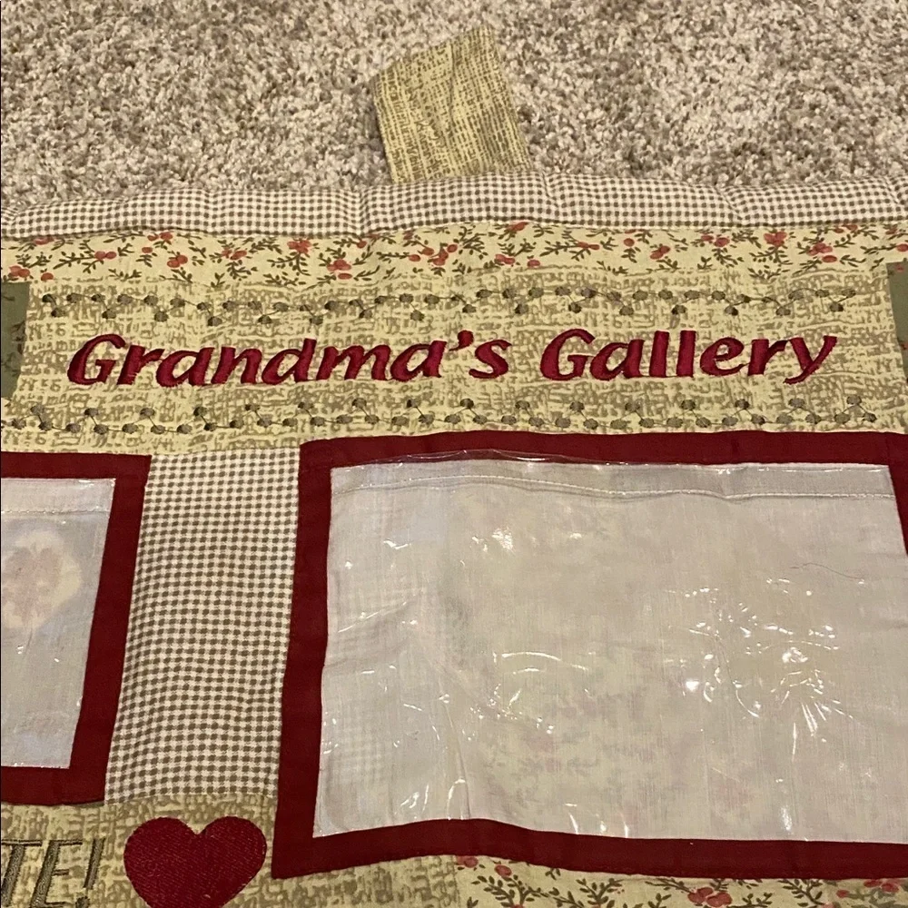 Grandma's Gallery Photo Display Fabric Wall Hanging.